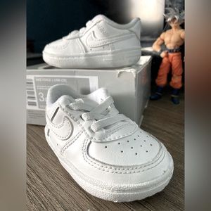 Infants size 3 white Air Force ones soft bottoms